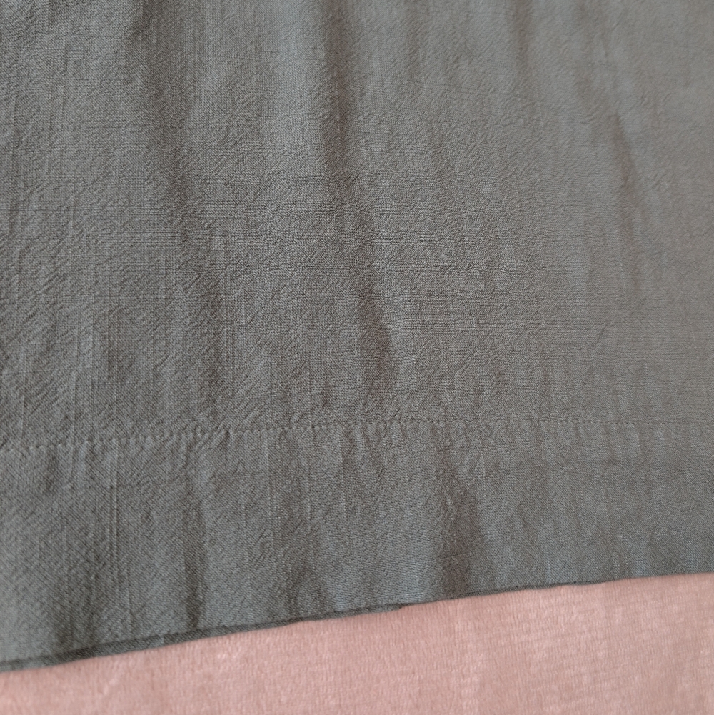 Linen Blend V Neck Dolman Sleeve Tunic Dress Teal Coastal Boho Seafoam Green M - Picture 12 of 13